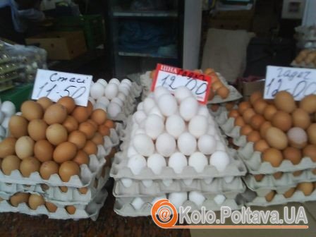  У декого з продавців на Центральному ринку домашні яйця коштують 13,50.