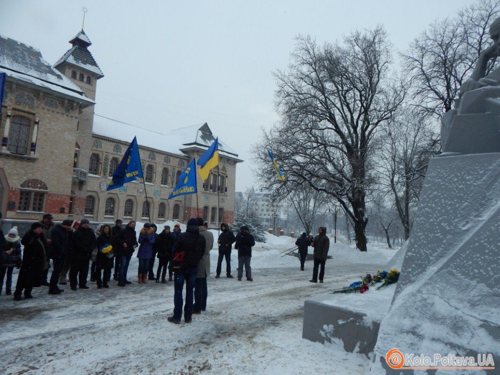 Полтавці одночасно з усією Україною утворили «живий ланцюг» (відео)