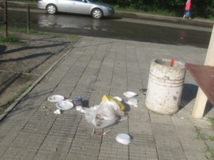 Фото: Полтавці влаштували пікнік на зупинці