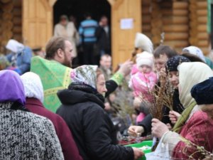 Фото: Сьогодні полтавці несуть вербу до церкви (фоторепортаж)