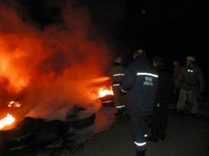 У Полтаві гасили пожежу в Петровському парку