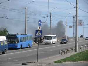 Фото: Стовп диму піднявся над Полтавою (фотофакт)